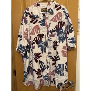 JOHNNY BIGG TROPICAL HAWAIIAN BUTTON DOWN SIZE 5XL 100% Viscose